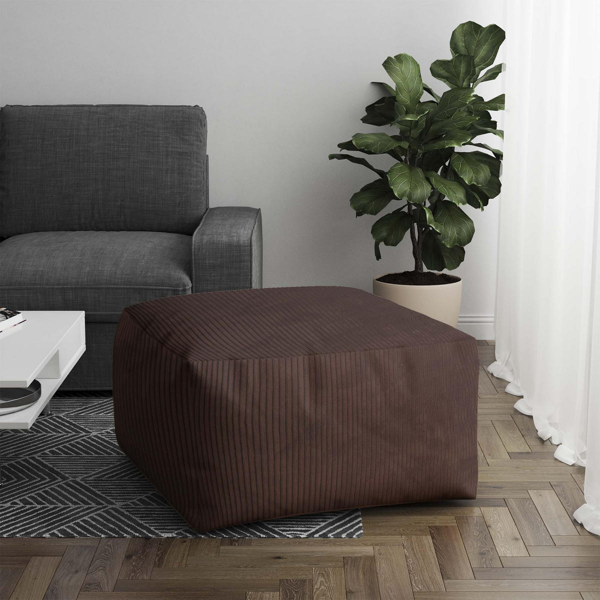 SITZSACK COMFORT Dark Chocolate - Dunkelbraun, Textil (70/40/70cm) - Dreamroots