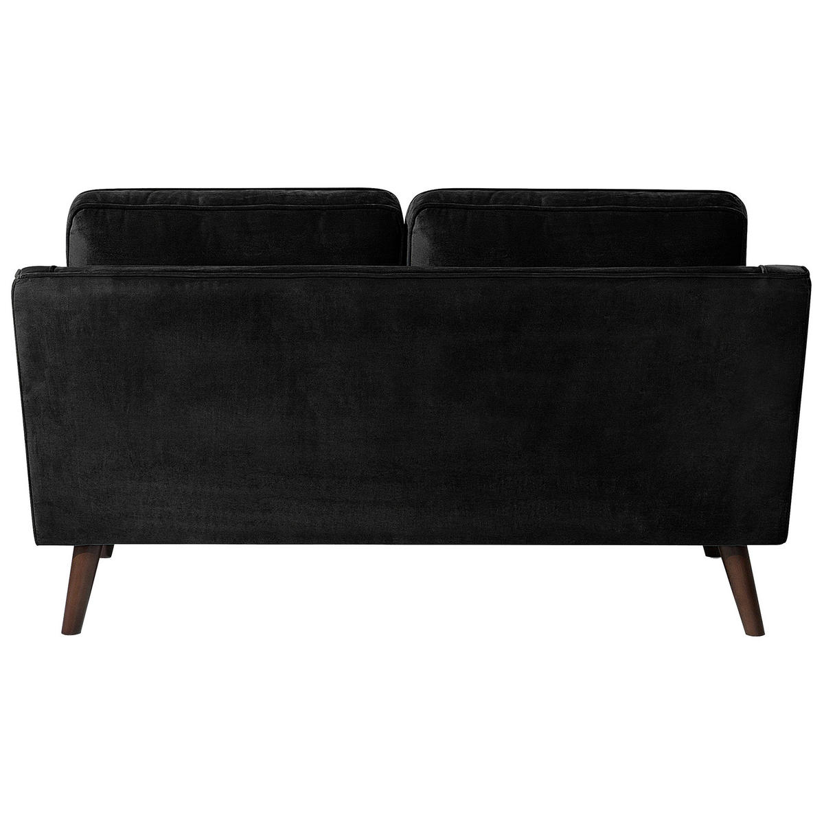 2-SITZER-SOFA Samtstoff Schwarz Lokka - Schwarz, Textil (150/85/83cm) - Beliani