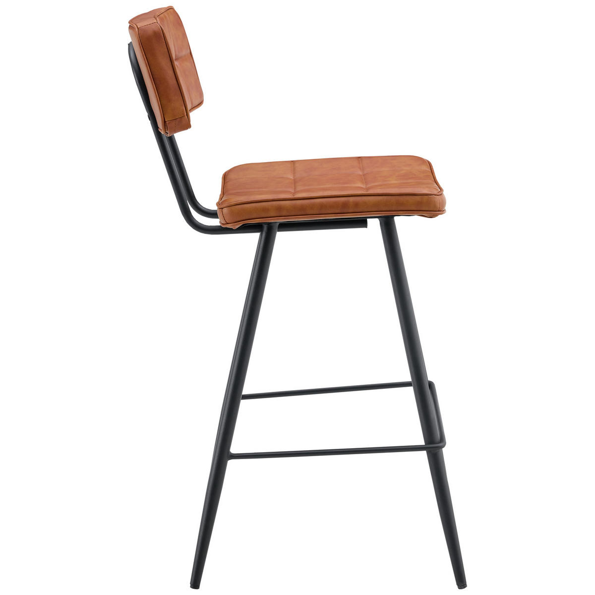 BARHOCKER Fernand Cognacfarben 2er-Set - Orange, Leder (43/95/56cm) - Happy Garden