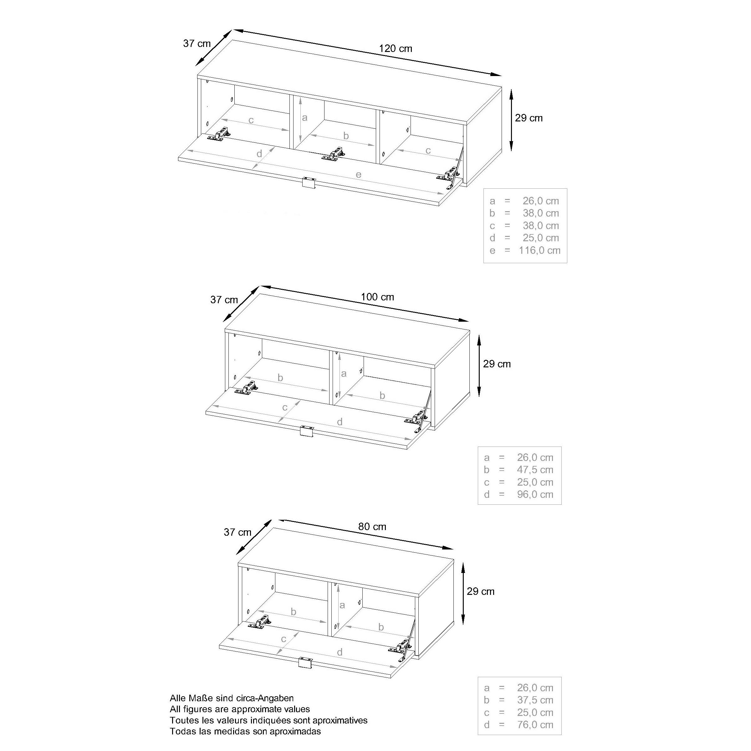 Thumbnail - Vladon Wohnwand, Grau, Holzwerkstoff, 260x150x37 cm, Wohnzimmer, Wohnwände, Wohnwand-Sets