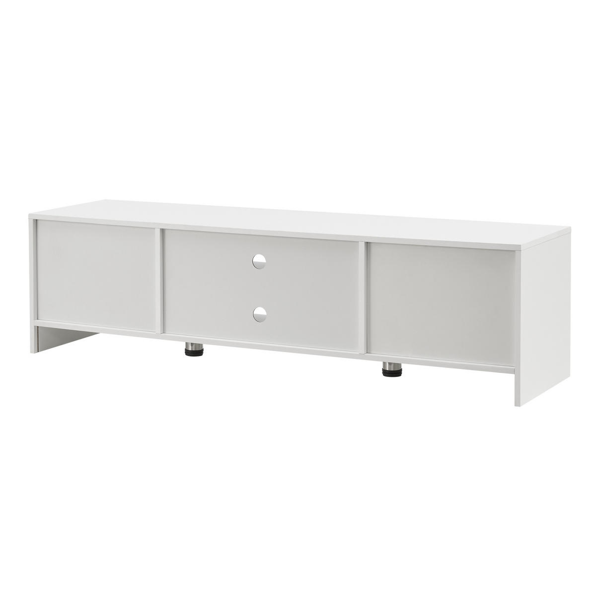 LOWBOARD Stevns - Weiß, Holzwerkstoff/Metall (145/40/38cm) - [en.casa]