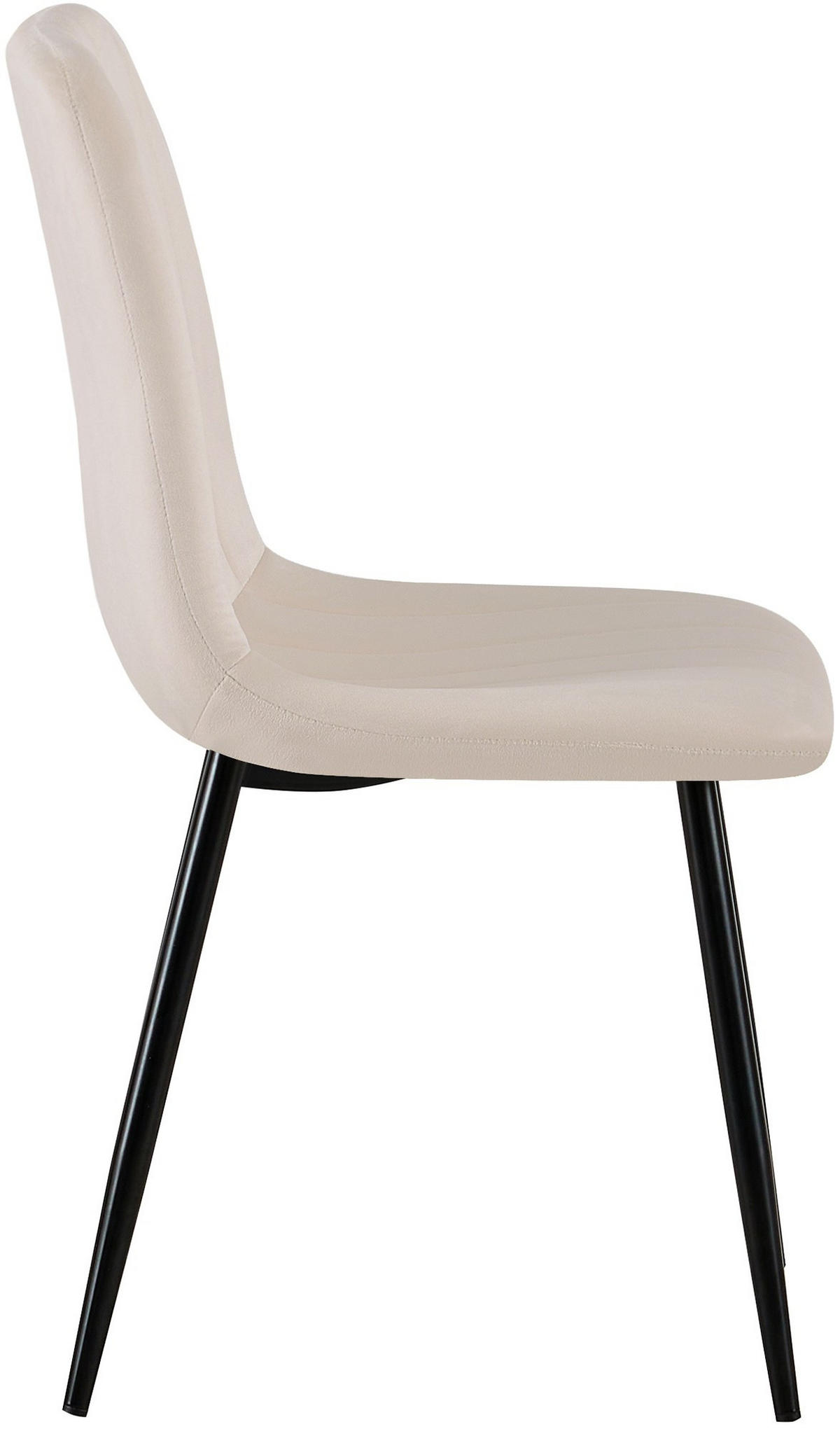 STUHL 4er Set Samt Creme - Creme/Schwarz, Textil/Metall (45/88/53cm) - CLP