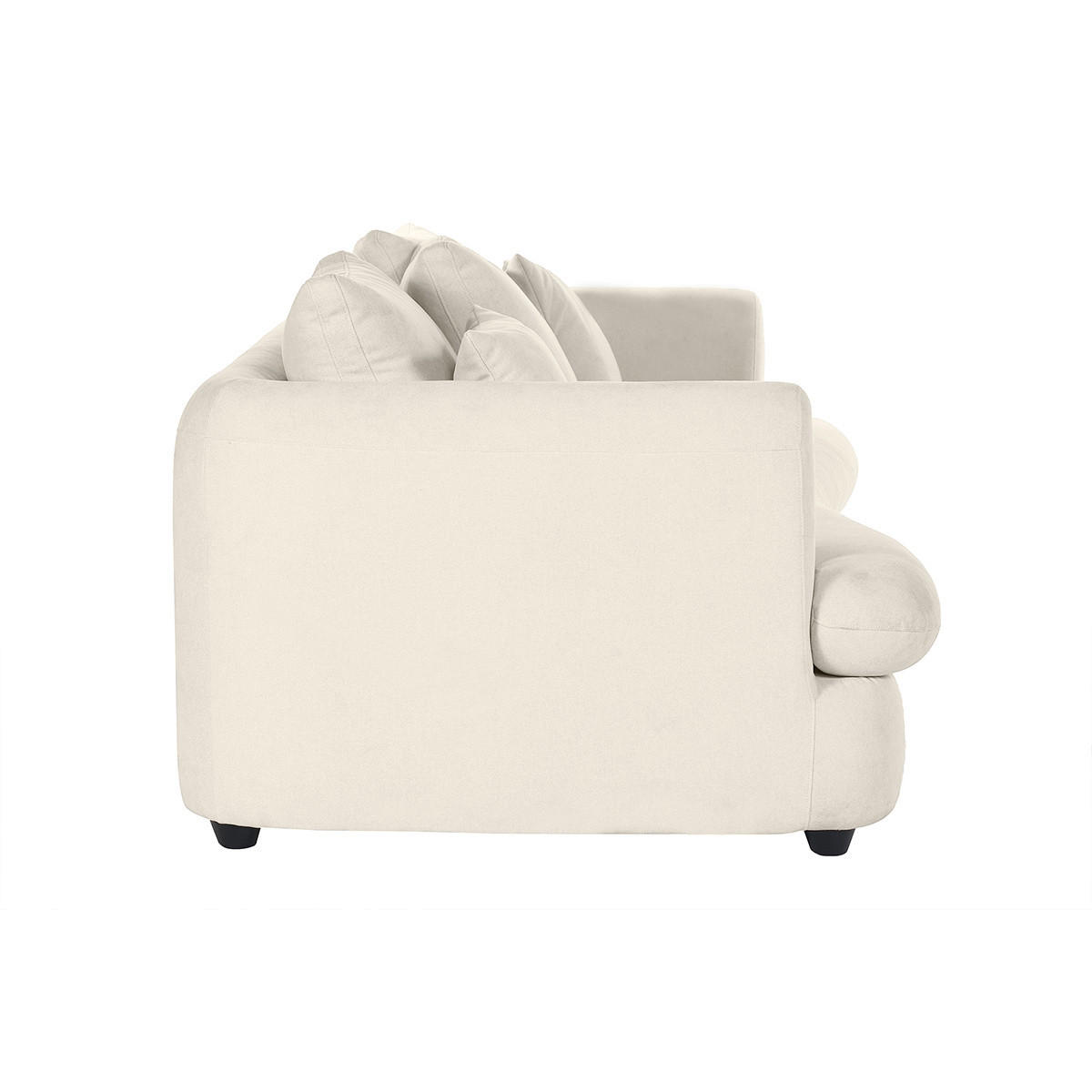 SCHLAFSOFA 3-4 Sitzer Hellbeiger Stoff Samteffekt Abziehbarer Bezug SACHA - Beige, Textil (114/83/219cm) - Miliboo