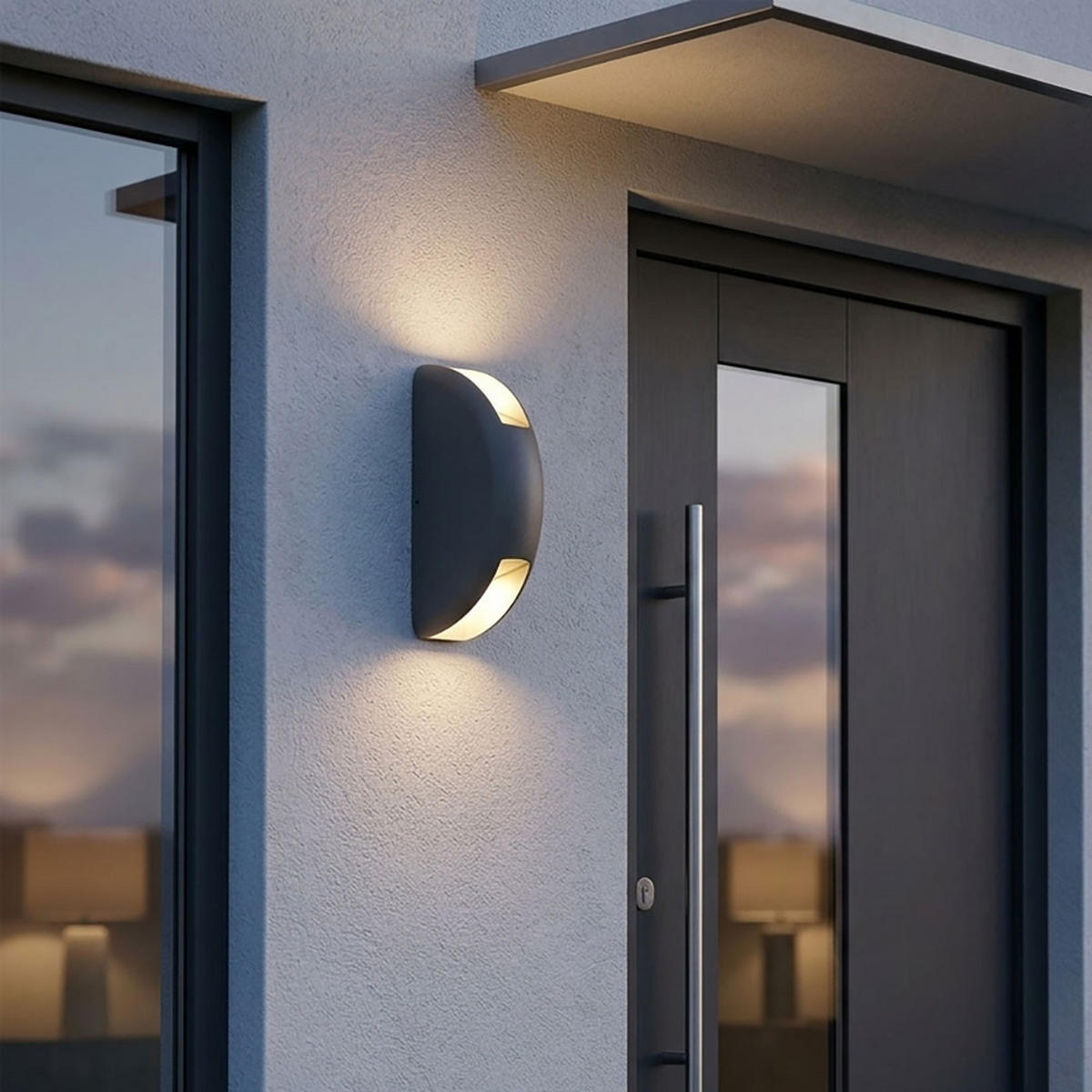LED AUSSEN-WANDLEUCHTE Grau Metall - Grau, Glas (4.3/20/10cm)