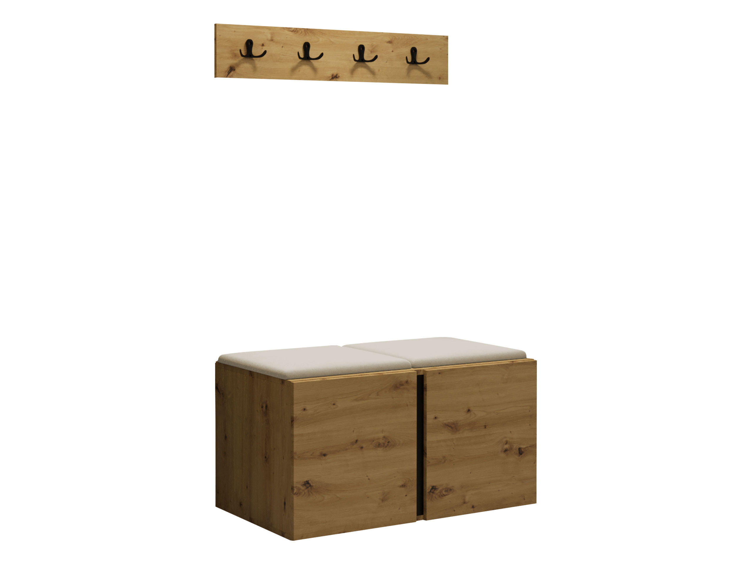 GARDEROBEN-SET Orion VI - Beige/Eiche Artisan, Holzwerkstoff/Kunststoff (84/42/46cm) - MIRJAN24