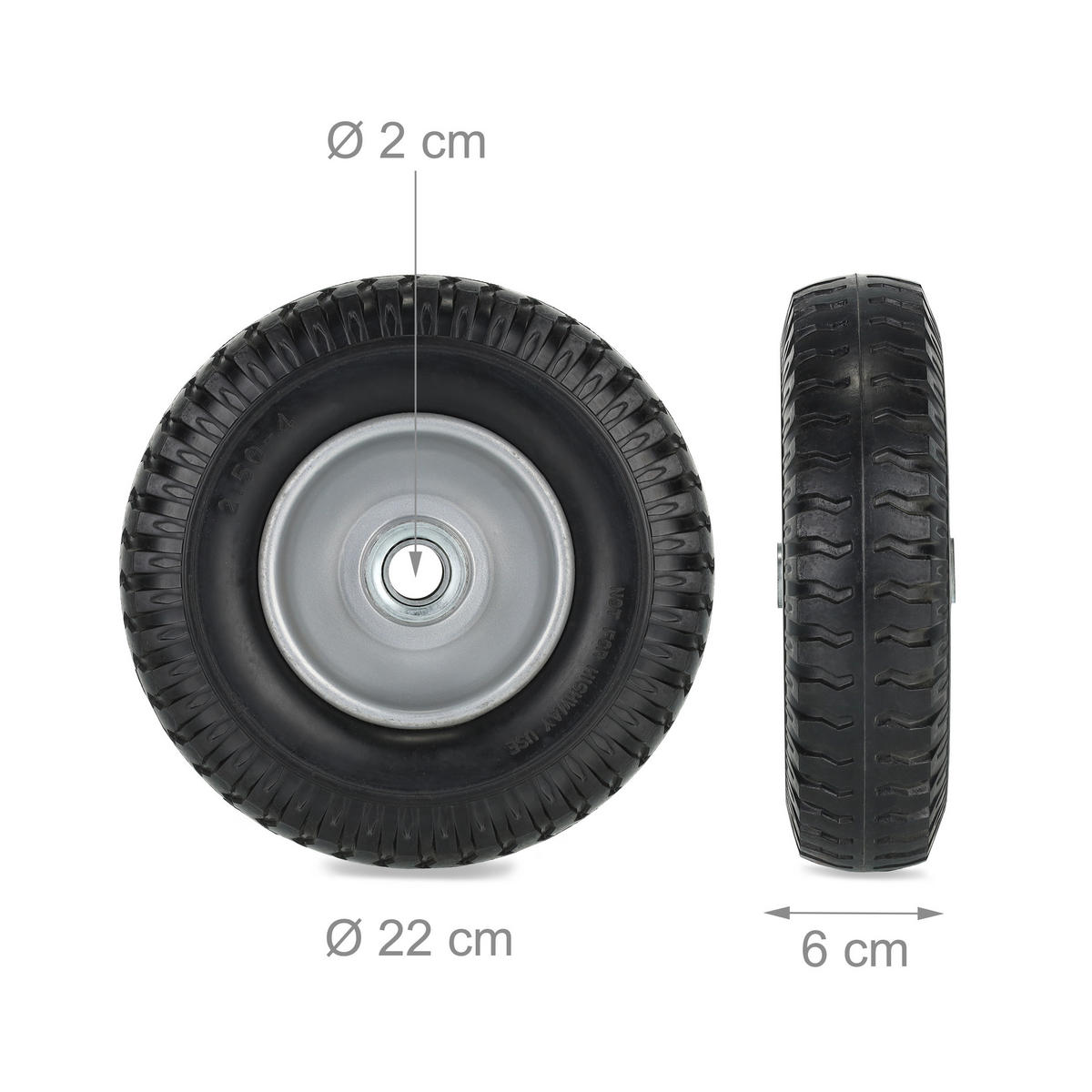 2xSCHUBKARRENRAD - Multicolor, Kunststoff/Metall (22/22/6.5cm) - Relaxdays