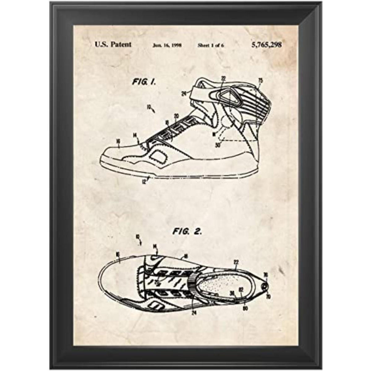 POSTER Set mit 4 Jahrgang Basketball Patent A4 Rahmenlos - Klar, Papier (29.7/3cm) - Nacnic