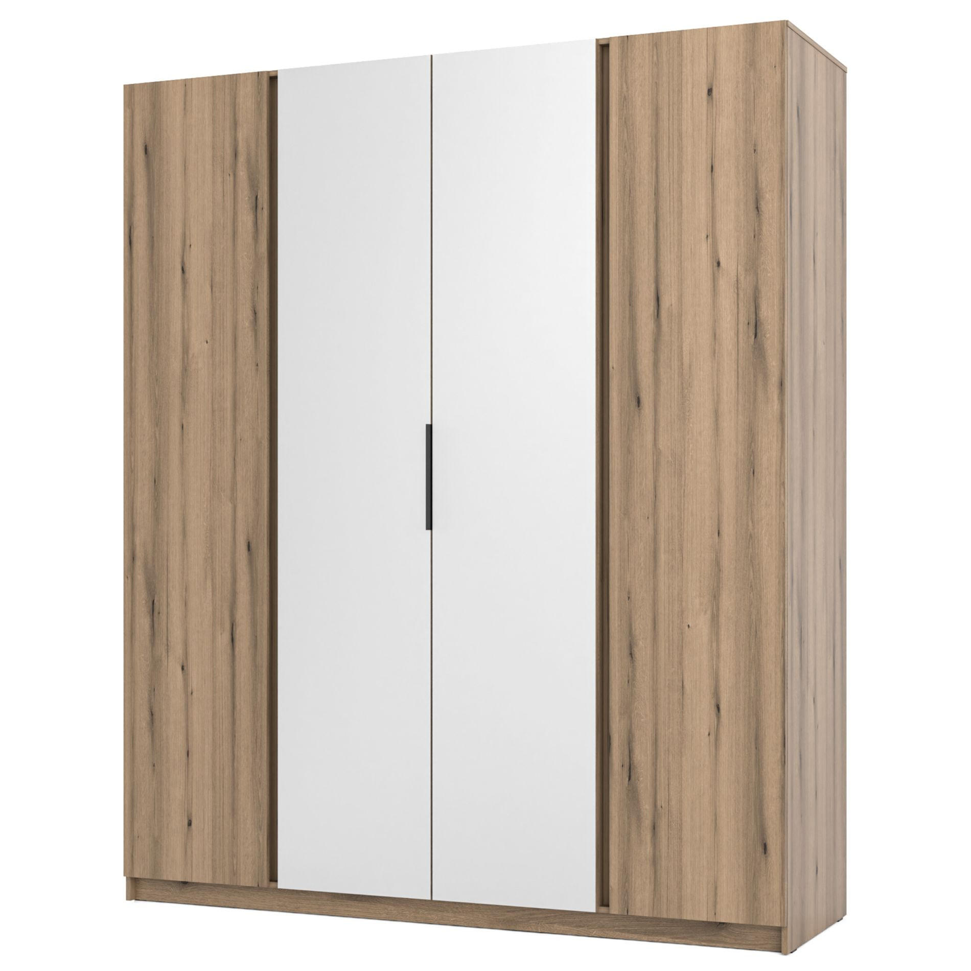 KLEIDERSCHRANK Kaja Eiche Evoke 200 cm - Eichefarben/Schwarz, Holzwerkstoff/Metall (200/239/61.9cm) - Selsey