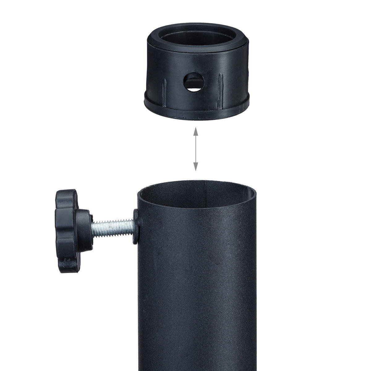 STOJALO za senčnik - črna, kovina/umetna masa (45/45cm) - Relaxdays