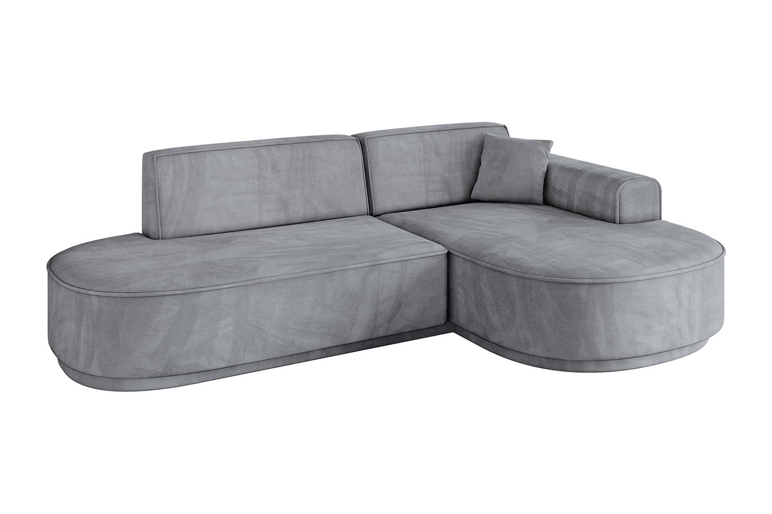 ECKSOFA Ottomane Rechts MARI-L1-v3 - 243x171x83 cm Grau Velours - Schwarz/Grau, Holzwerkstoff/Kunststoff (171/243cm) - ALTDECOR