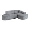 ECKSOFA Ottomane Rechts MARI-L1-v3 - 232x163x81 cm Grau Velours - Schwarz/Grau, Holzwerkstoff/Kunststoff (232/163cm) - ALTDECOR
