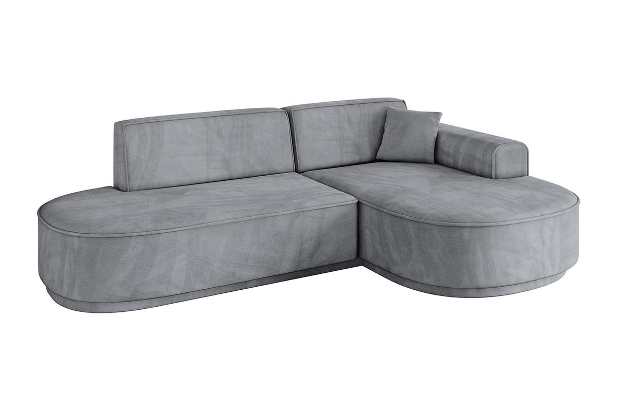 ECKSOFA Ottomane Rechts MARI-L1-v3 - 243x171x83 cm Grau Velours - Schwarz/Grau, Holzwerkstoff/Kunststoff (171/243cm) - ALTDECOR