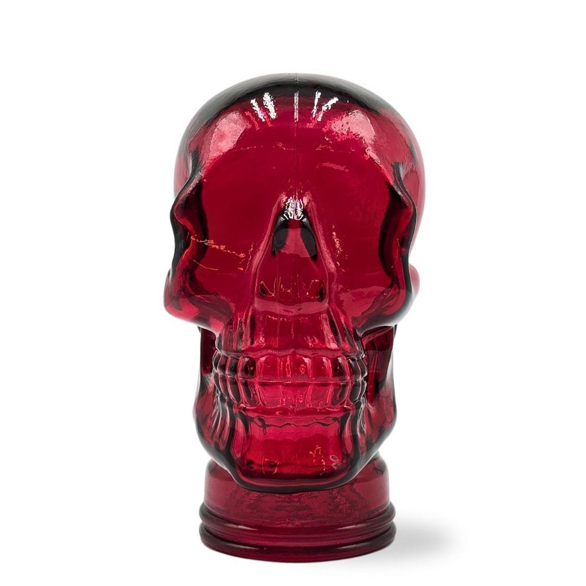 KOPFHÖRERSTÄNDER TOTENKOPF Glas T12 rot - Rot, Glas (19/26/19cm) - DESIGN DELIGHTS
