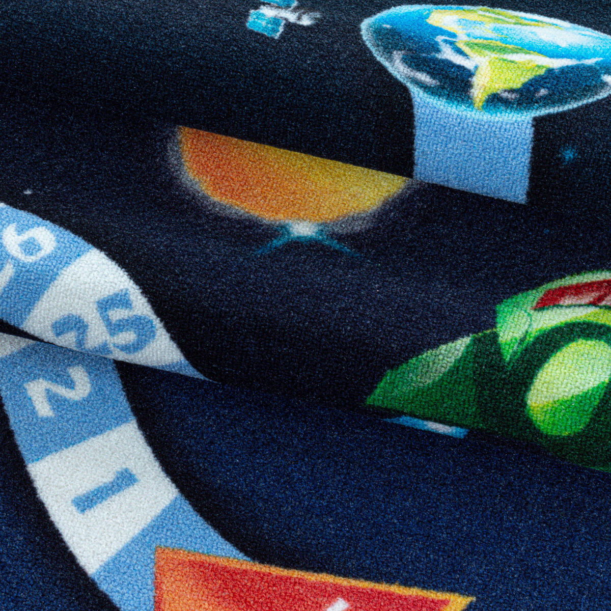 TEPPICH Kinder Flachgewebe Weltraum-Motiv Polyamid rutschfest Kinderzimmer Marineblau Läufer 80x120 - Blau, Textil (80/120cm) - KADIMA DESIGN