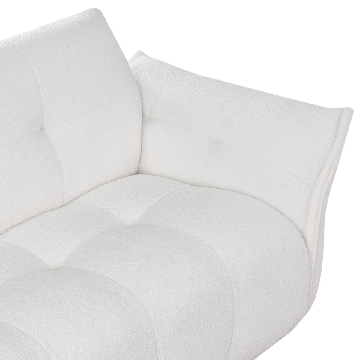 POHOVKA 2-místná Bouclé Bílá Halba - bílá, textil (174/80/85cm) - Beliani