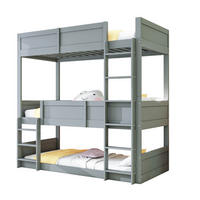 KINDERBETT 90/200 cm aus Kiefer mit 3 Schlafplätzen Grau - Grau, Holz (90/200cm) - Modenvie