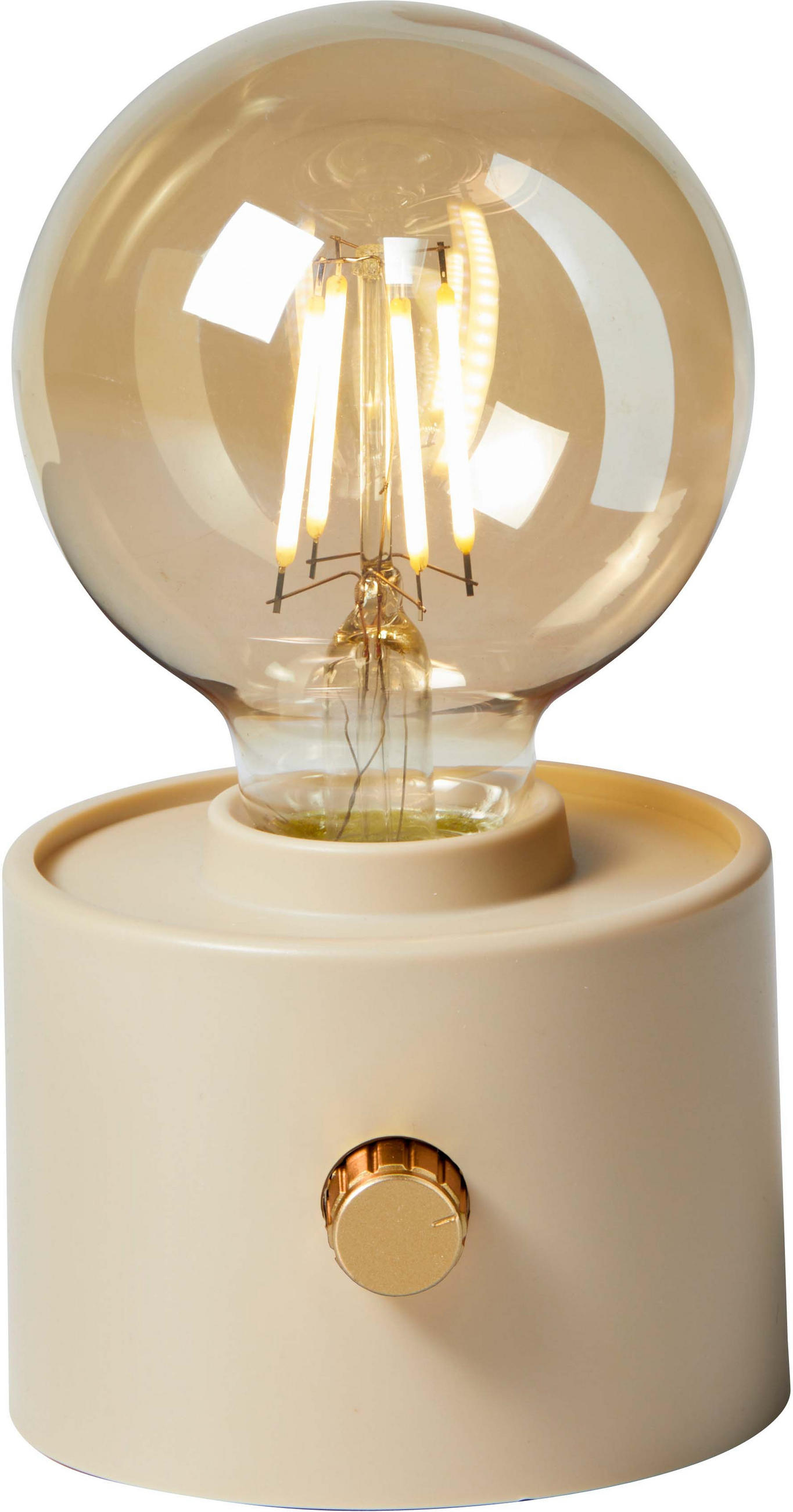 LED-TISCHLAMPE Vintage Edison dimmbar 10x9x16cm Beige - Beige, Kunststoff (10/8.7/16cm) - Northpoint