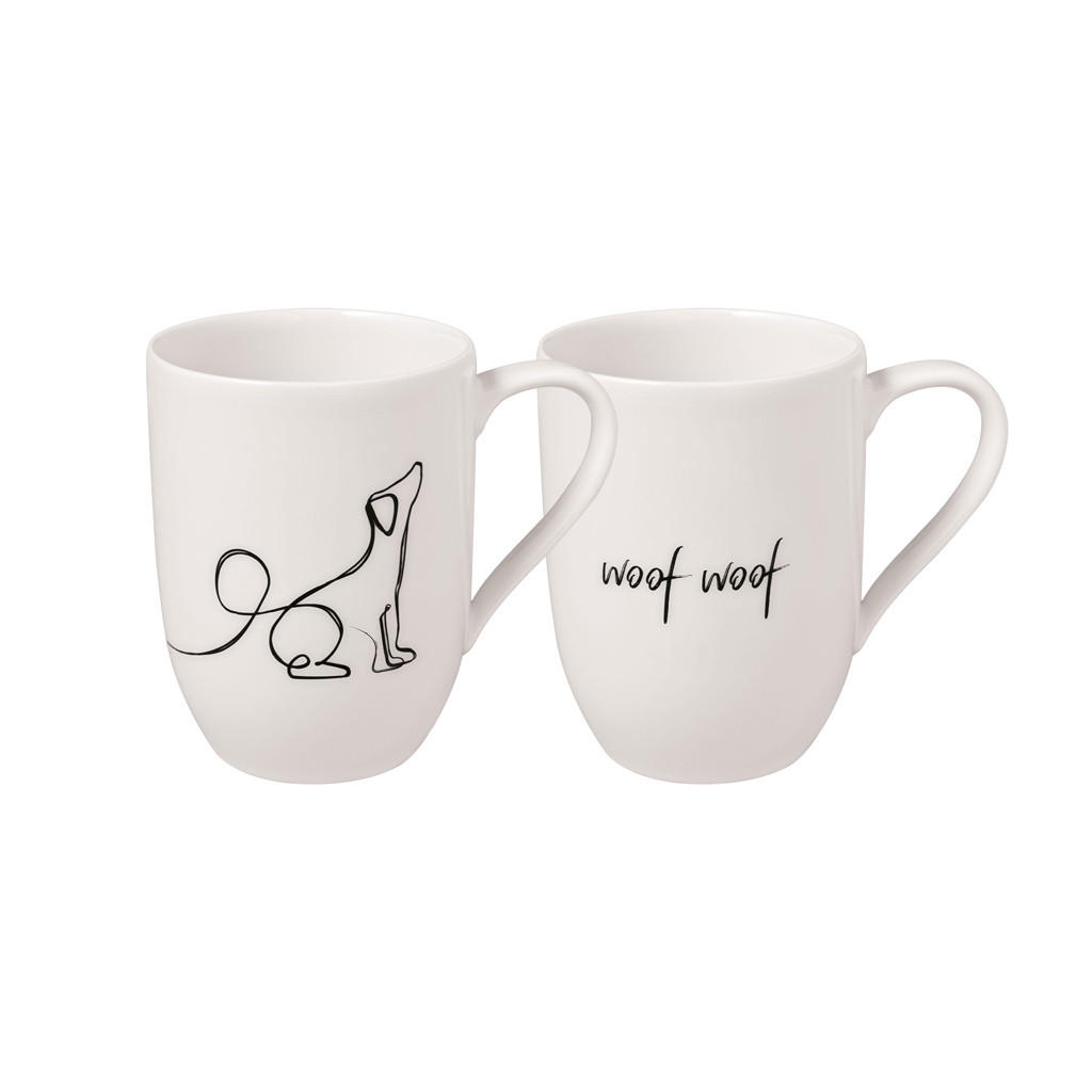 KAFFEEBECHER DOG Statement weiß 280 ml 2er Set - Weiß, Keramik (0.28L) - Villeroy & Boch