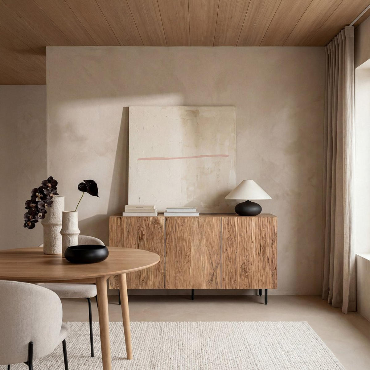 ANRICHTE NIEDRIGE Diya Natürlich 150 cm x 78 cm - Naturfarben, Holz (150/78/40cm) - Klast Home