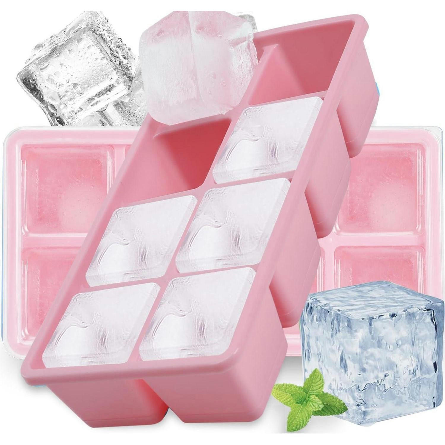 EISWÜRFELFORM 2-teiliges Set Rosa, stapelbar - Rosa, Kunststoff (12/5/21cm)