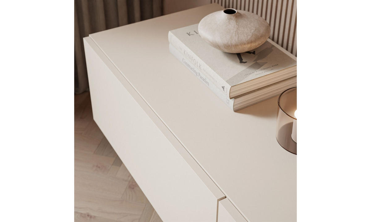 TV-SCHRANK CARMEN MATT 250/40/42 cm Kaschmir gerade Beine Kaschmir - Kaschmir, Holzwerkstoff (250/42/40cm) - Lookway