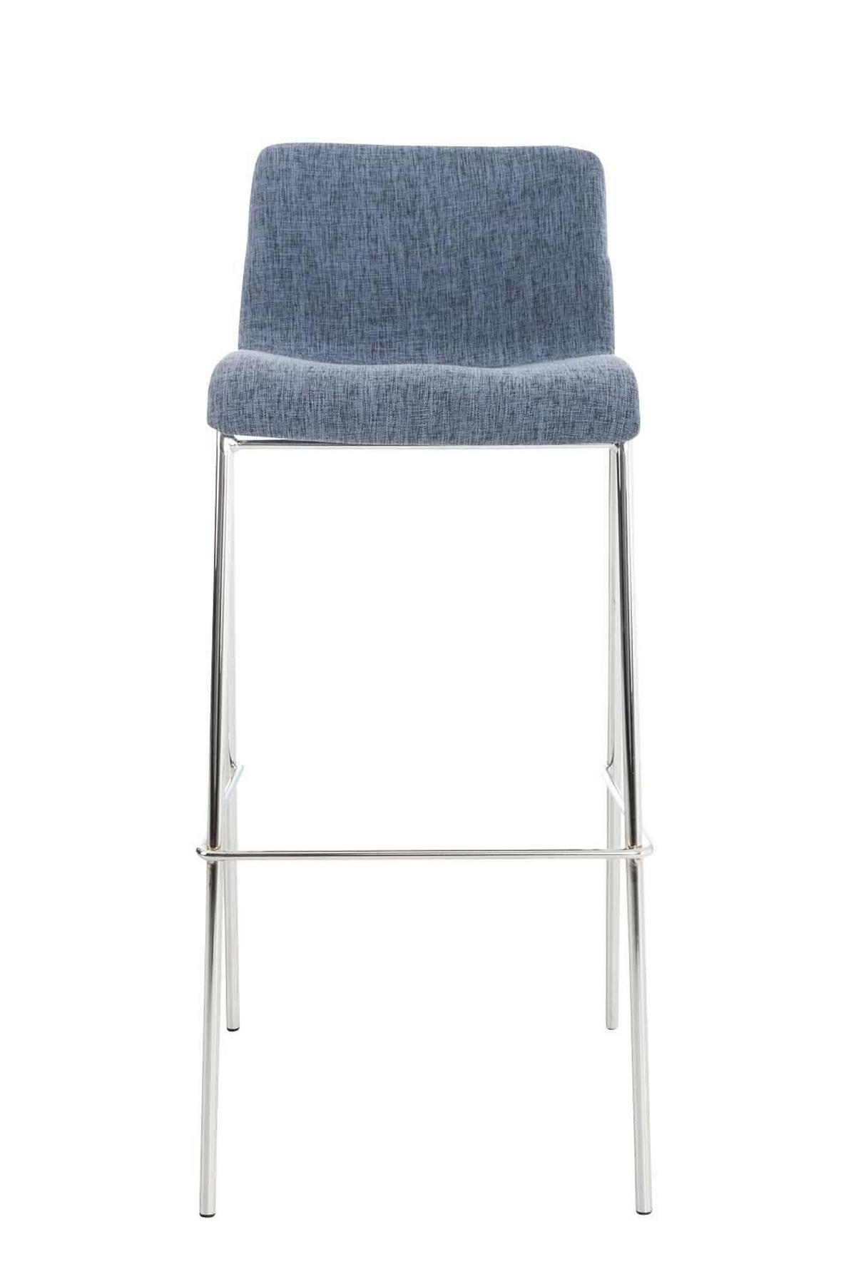 BARHOCKER Stoff Blau - Chromfarben/Blau, Textil/Metall (43/100/48cm) - CLP