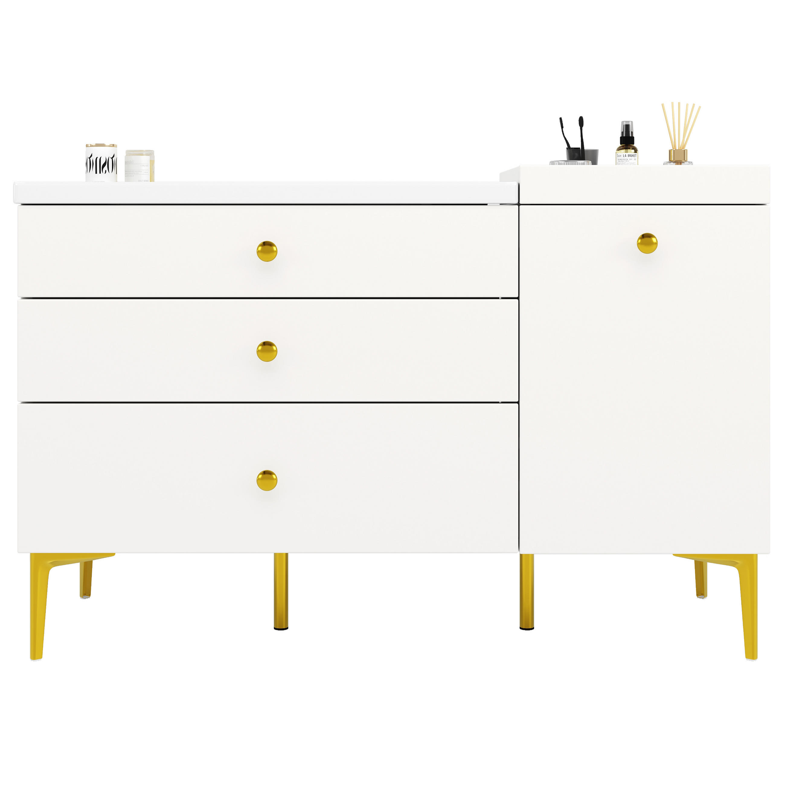 WASCHTISCH Weiß 120/47.5/80 cm - Weiß, Holz (120/80/47.5cm) - PANGIVO