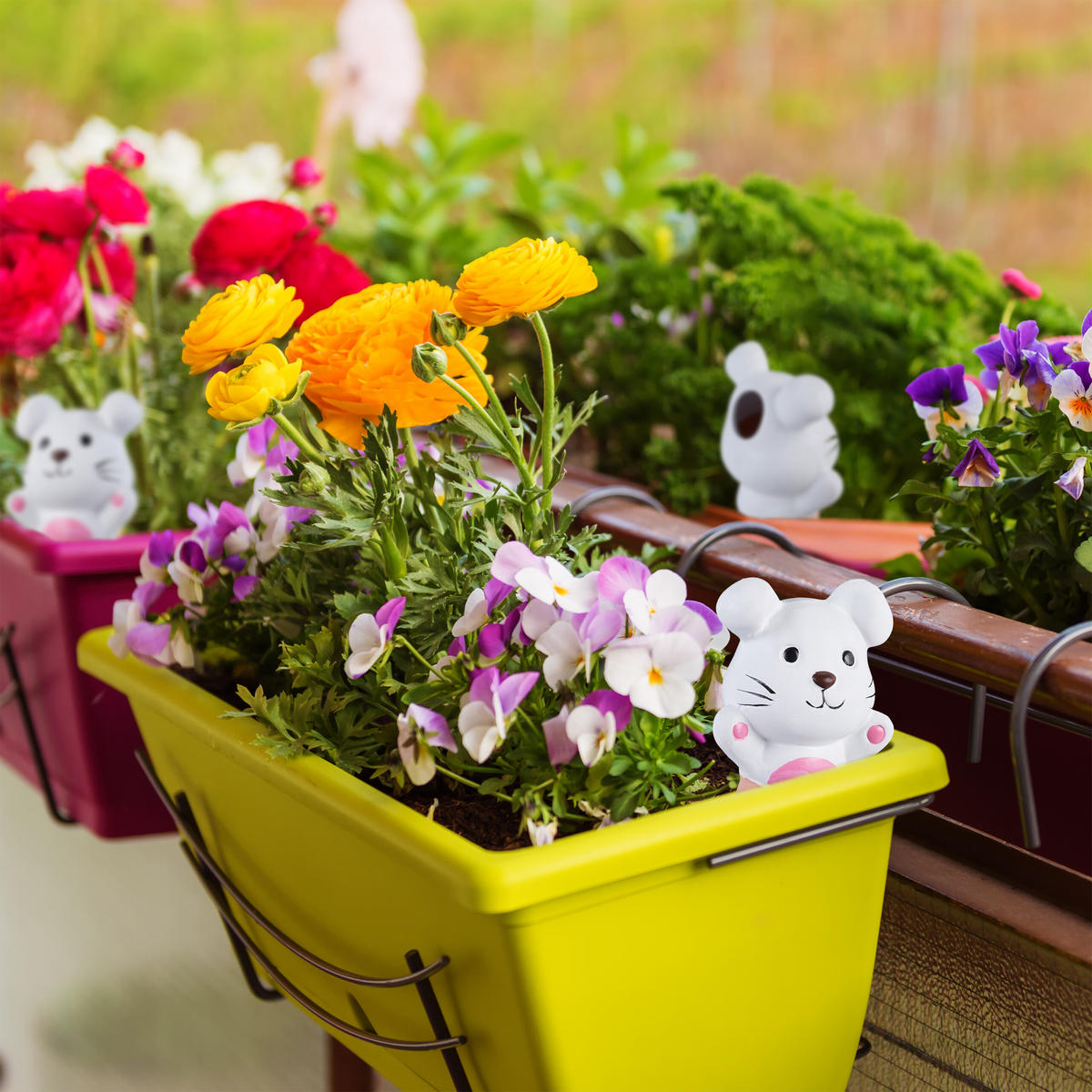 4XTONKEGEL - Multicolor, Keramik (7.5/16.5/5.5cm) - Relaxdays