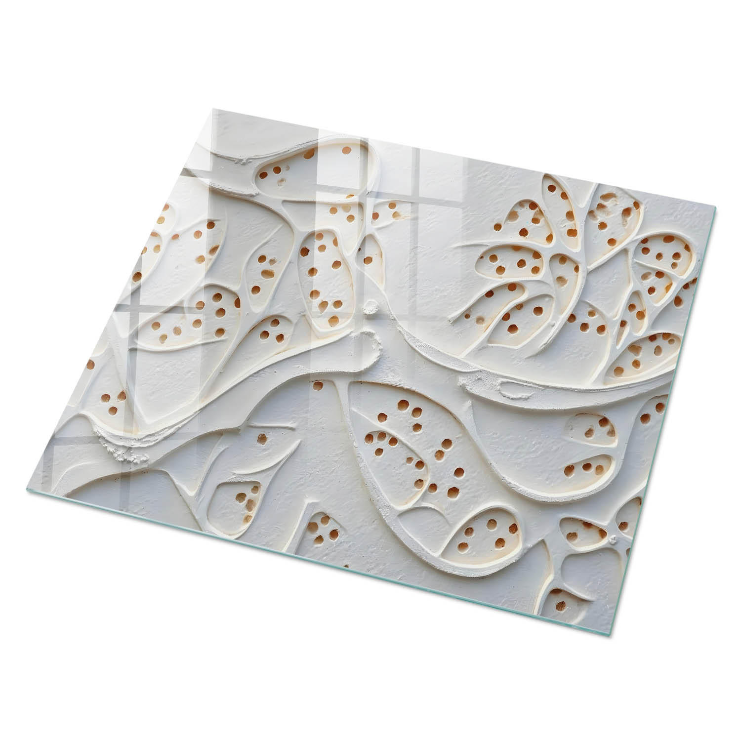 GLASPLATTE 80x60 cm – Kurzbeschreibung (2 Wörter): Organische Muster - Braun, Glas (0.4/80/60cm) - ArtPrintCave