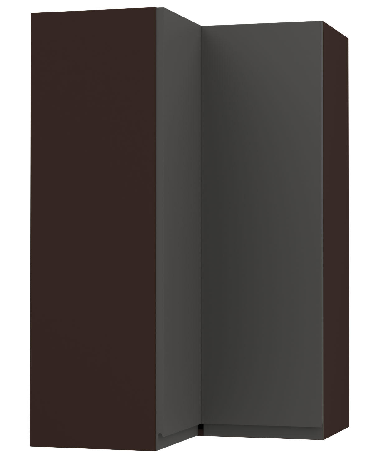 ECKHÄNGESCHRANK Avellino W14/60 Lava / Graphit Acryl Matt 60 / 60 / 96cm - Dunkelgrau/Graphitfarben, Holz/Holzwerkstoff (60/96/60cm) - Feldmann-Wohnen