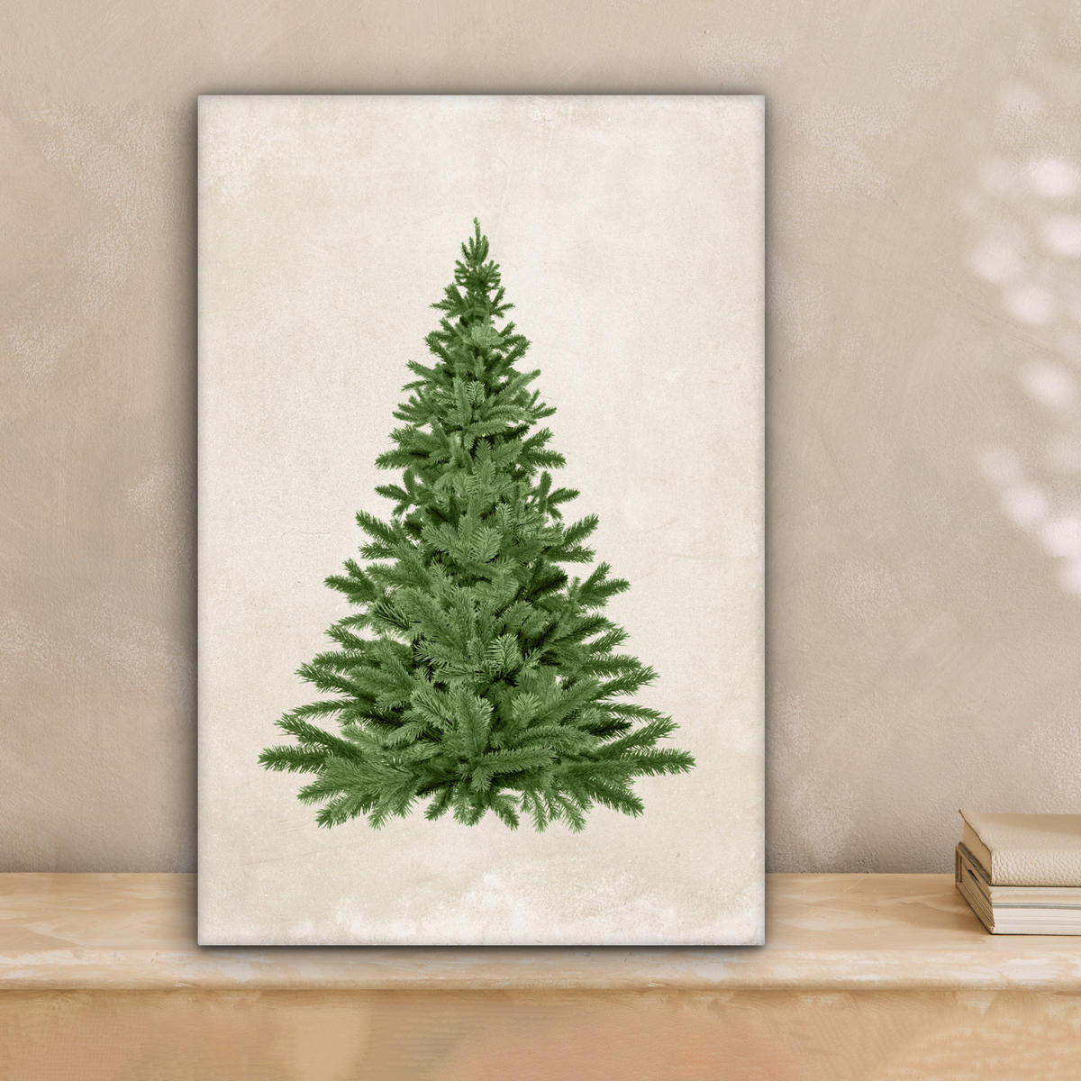 LEINWANDBILD Weihnachtsbaum - Grün - Weihnachten - Feiertage 20x30 cm - Olivgrün, Textil (20/30cm) - MuchoWow