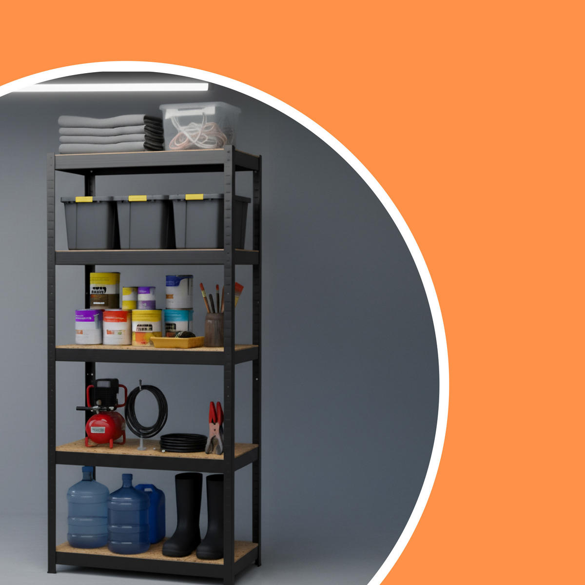 SCHWERLASTREGAL - Multicolor, Holzwerkstoff/Kunststoff (100/180/60cm) - Relaxdays