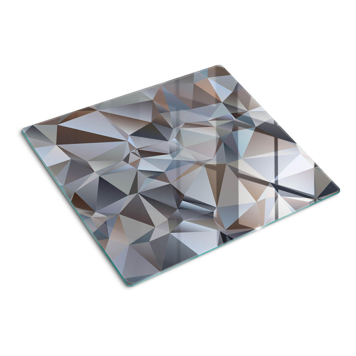 GLASPLATTE 60x52 cm Abstrakte Dreiecke - Grau, Glas (60/0.4/52cm) - TULUP