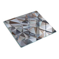 GLASPLATTE 60x52 cm Abstrakte Dreiecke - Grau, Glas (60/0.4/52cm) - TULUP