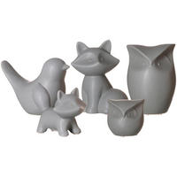 DEKOFIGUREN-SET TIERE Tiere grau 5er Set - Grau, Keramik (2/2/2cm) - Ritzenhoff Breker