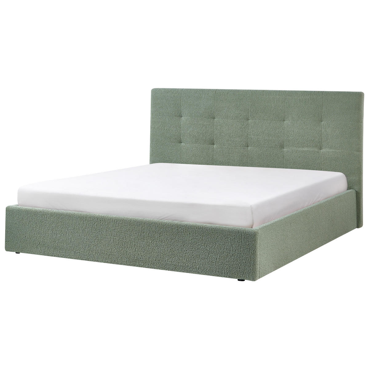 POSTELJA s prostorom za shranjevanje 180/200 bouclé zelena Lorient - zelena, tekstil (180/200cm) - Beliani