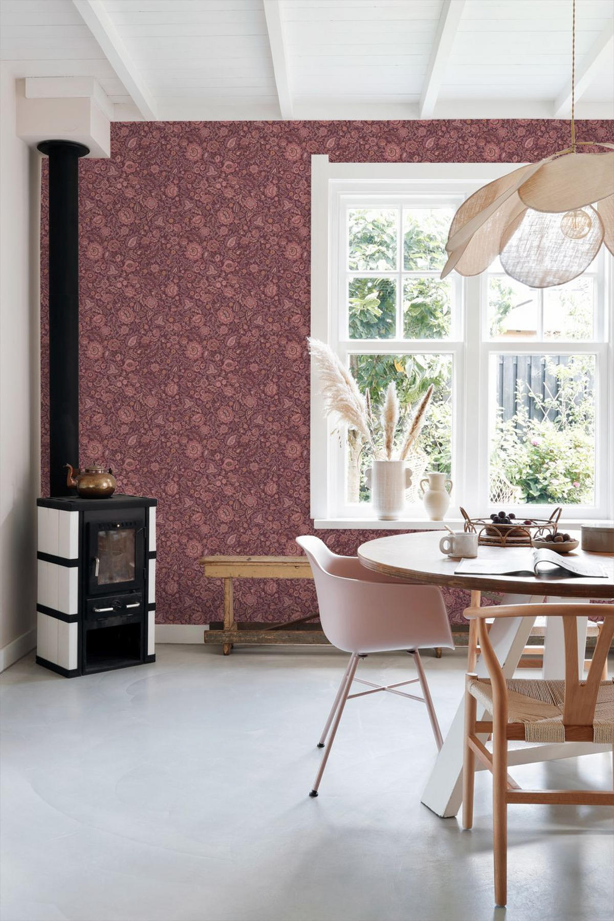 TAPETE Blumenmuster 50 x 900 cm - Lila, Papier (50/900cm) - ESTAhome