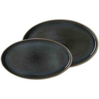 SERVIERPLATTENSET Eda grau 2er Set - Grau, Keramik (1/1/1cm) - Ritzenhoff Breker