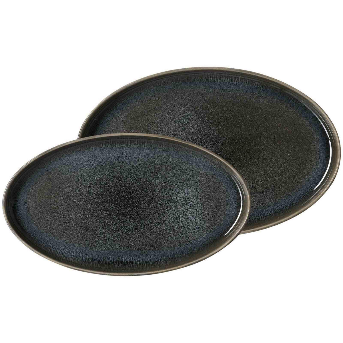 SERVIERPLATTENSET Eda grau 2er Set - Grau, Keramik (1/1/1cm) - Ritzenhoff Breker