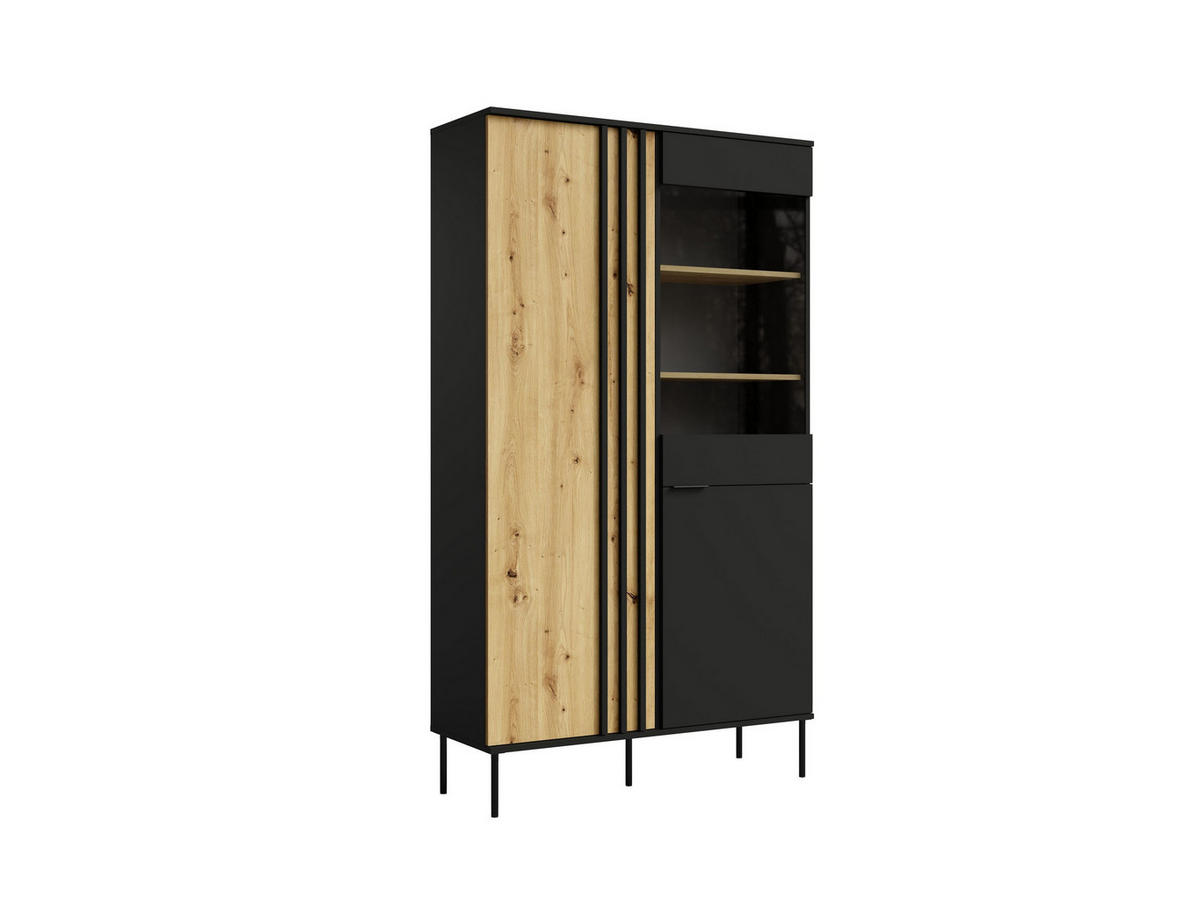 VITRINE MERIDIAN 195/110,5 cm in Eichefarben - Braun, Holzwerkstoff (110.5/195/40cm) - MASSENO