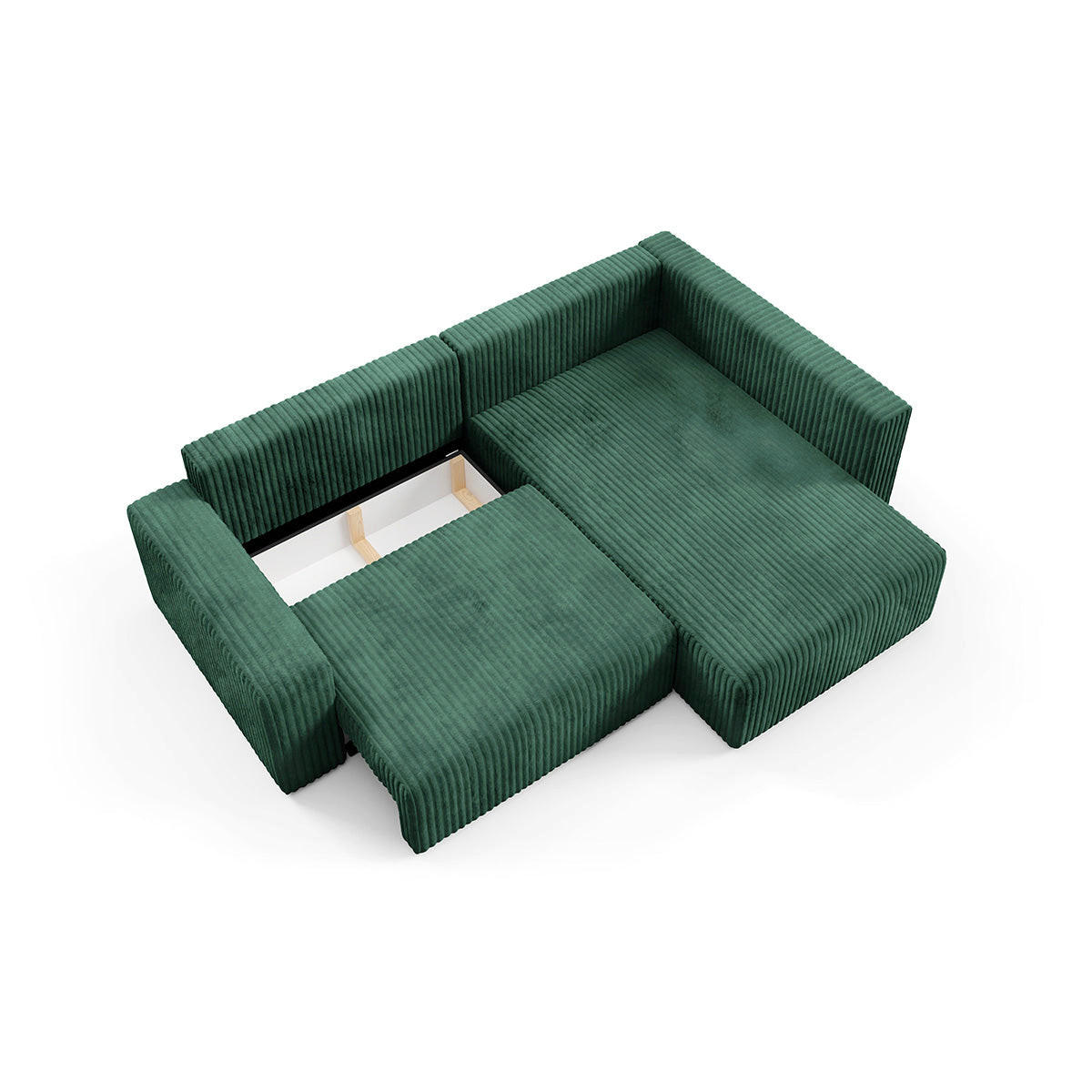 ECKSOFA Angela 4 Sitzplätze Tannengrün - Grün, Holz (245/182cm) - Petits-meubles