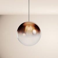 GALERIELEUCHTE Orb 5m Abhängung Kupfer Verlauf/Schwarz Ø 40cm - Kupferfarben, Glas (40/40/40cm) - s.luce
