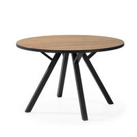 TISCH mit schwarzen Metallbeinen - beni 120/120/77 cm - Apfelbaumfarben, Holzwerkstoff (120/120/77cm) - Calicosy