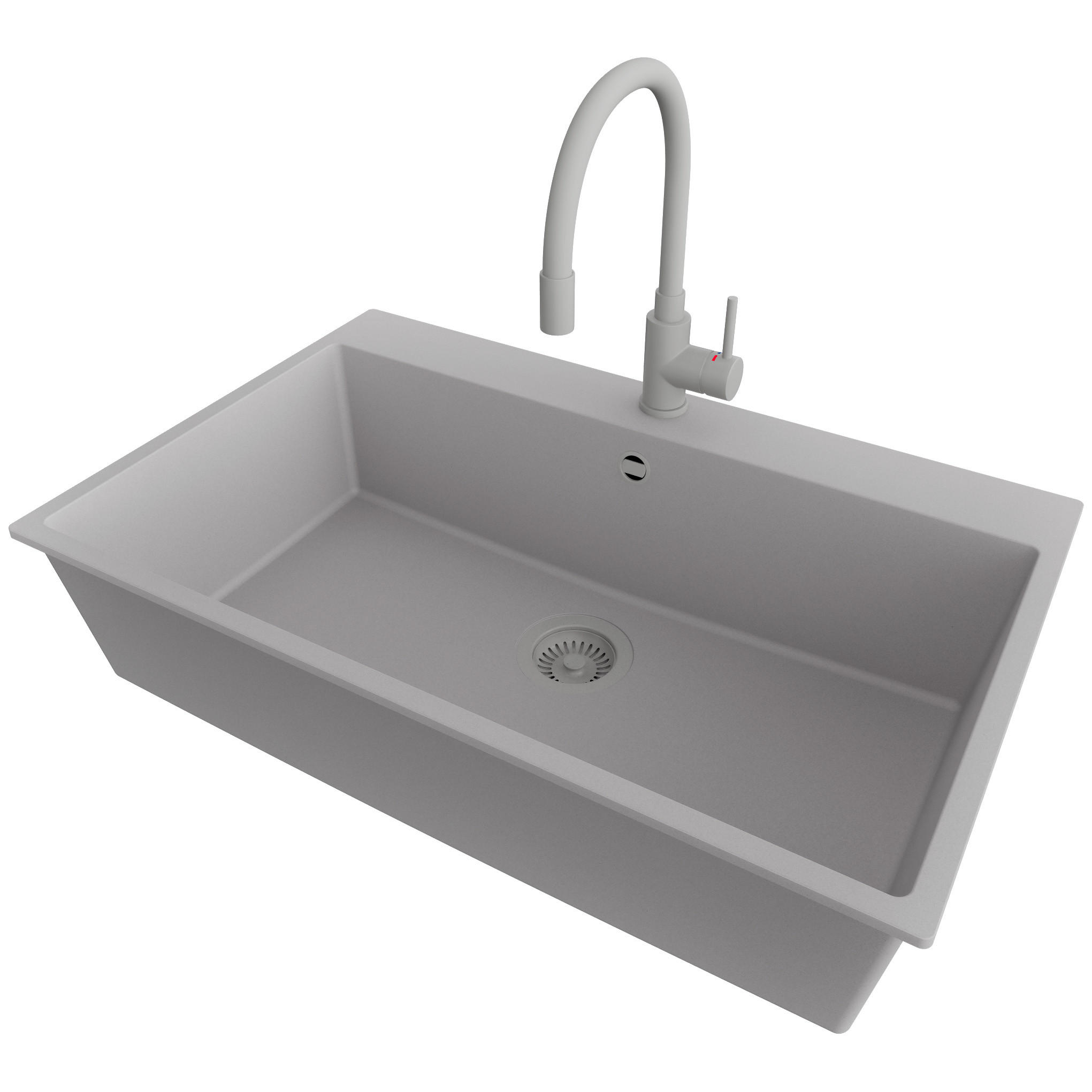 Primagran Granitspüle Grau, Grau, Grau 78x20x50 cm