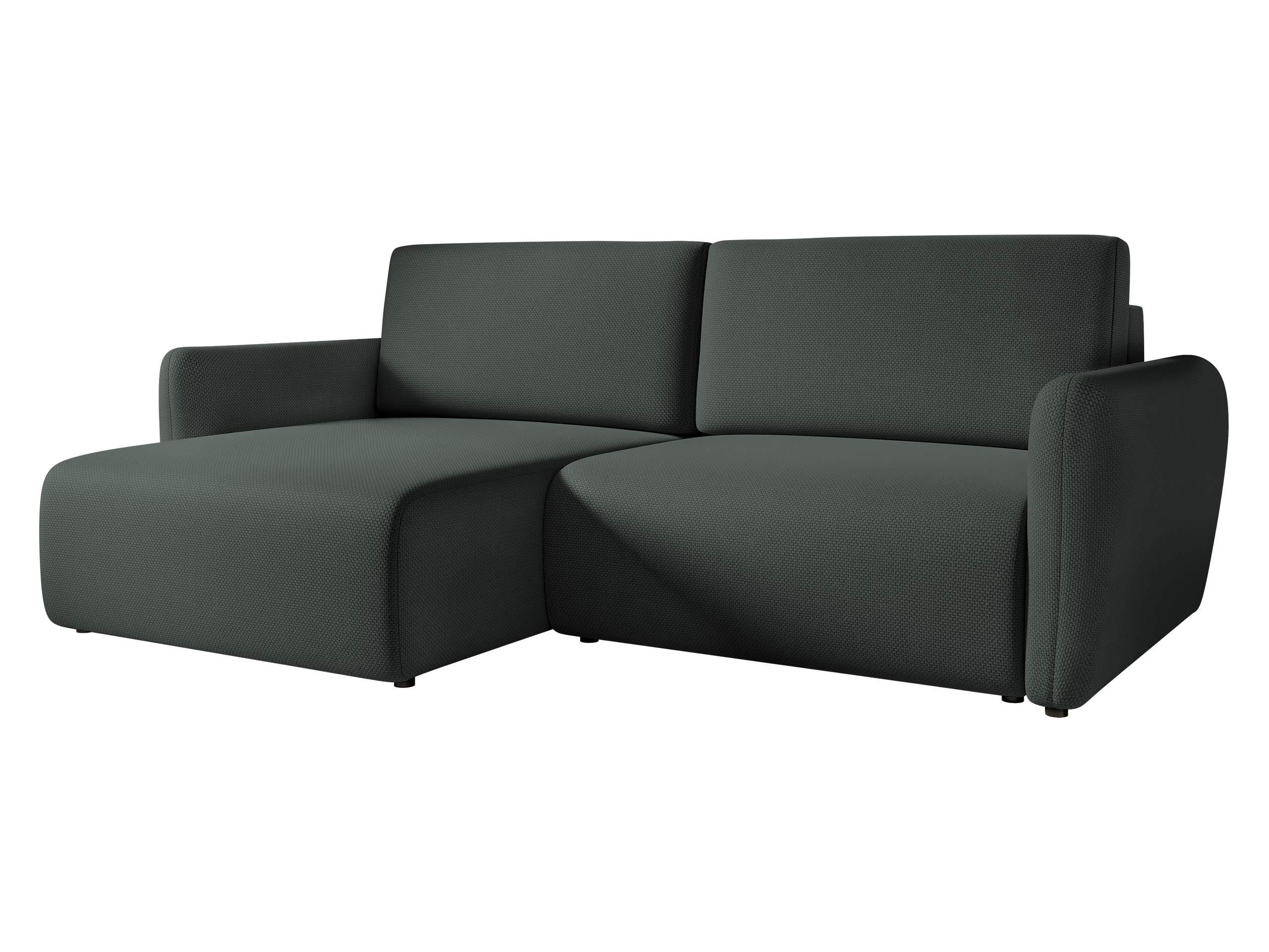 ECKSOFA Goya Slim - Dunkelgrün/Schwarz, Holz/Kunststoff (234/140cm) - MIRJAN24