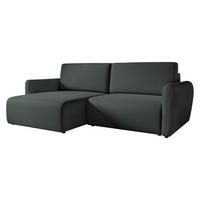 ECKSOFA Goya Slim - Dunkelgrün/Schwarz, Holz/Kunststoff (234/140cm) - MIRJAN24