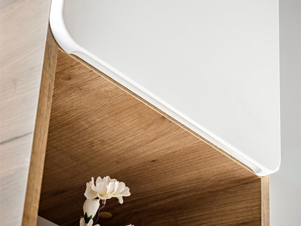 HOCHSCHRANK ARVIDA SZK4 Offenes Regal Eiche Weiß - Weiß, Holzwerkstoff (35/170/35cm) - Komodee