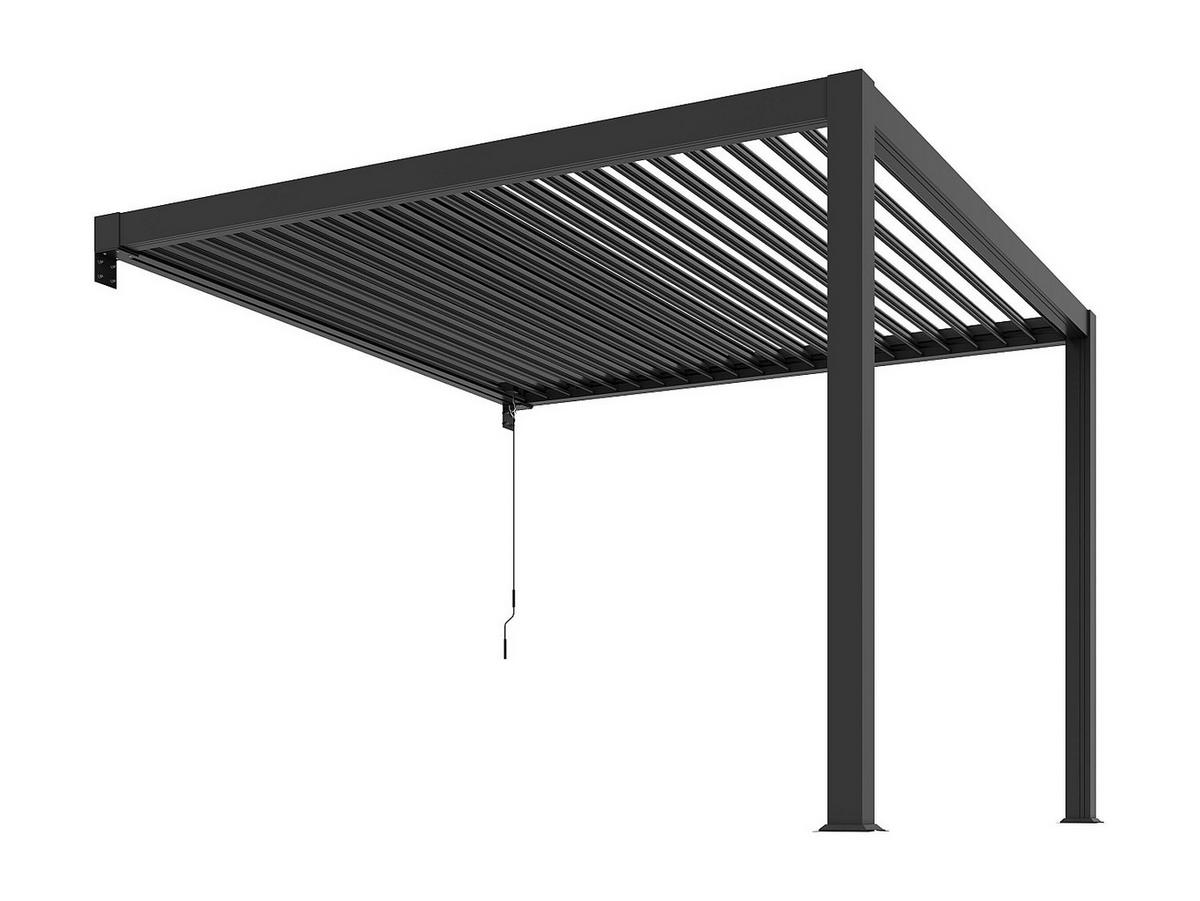 ANLEHNENDE Pergola - 304cm x 308cm - Stahl - anthrazitgrau - SERADO - Anthrazit, Metall (304/220/308cm) - Vente-Unique