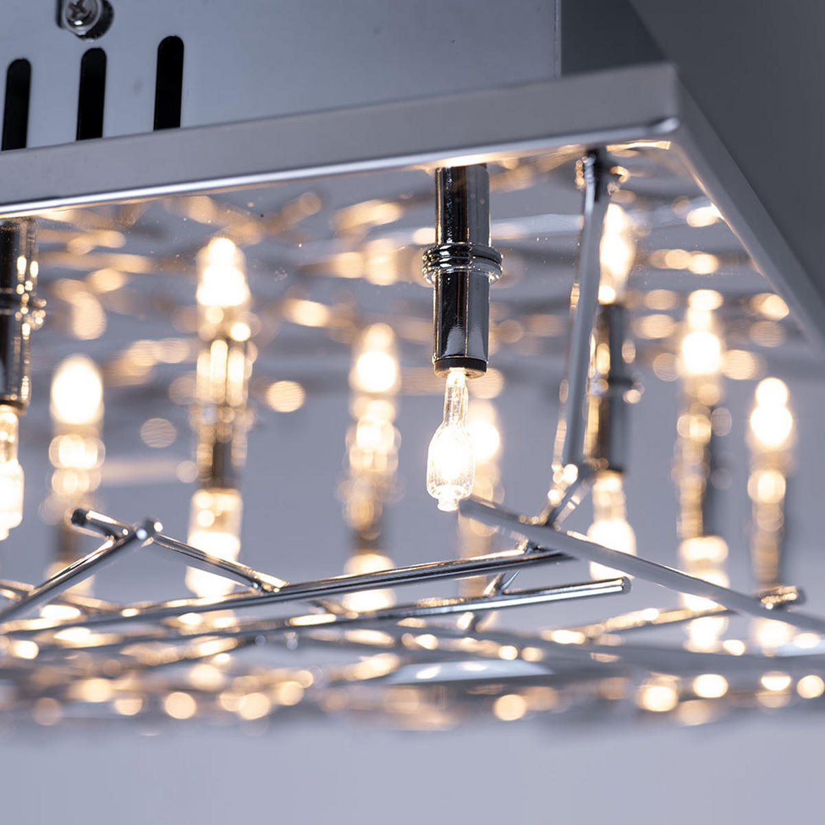 LED DECKENLEUCHTE Chrom Silber - Silberfarben, Metall (37/37/11cm)