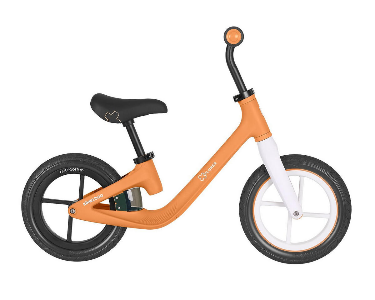 LAUFRAD Xplorer 12 Zoll orange höhenverstellbarer Lenker und Sitz, Griffe - Orange, Metall (87/35/55cm) - Kikka boo